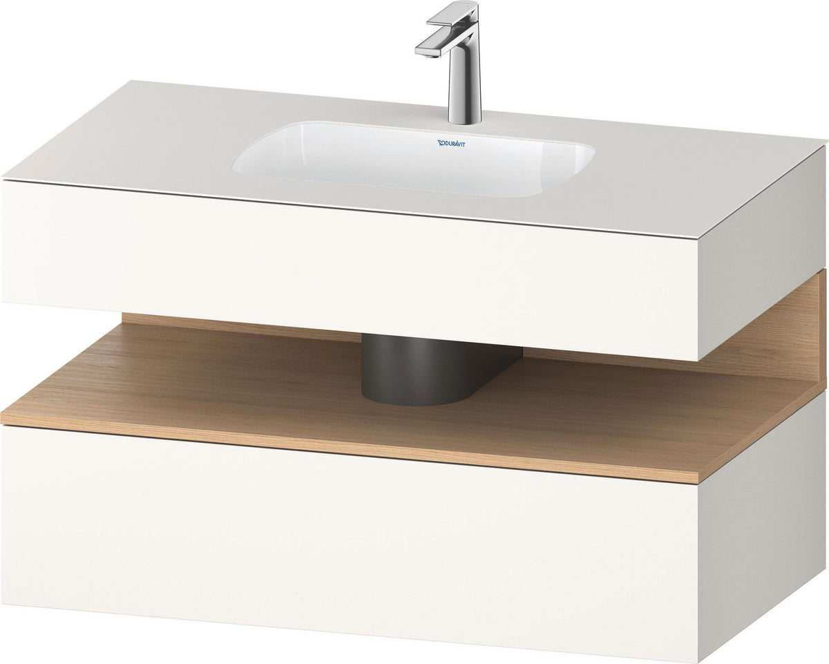 DURAVIT Qatego Einbauwaschtisch mit Konsolenwaschtischunterbau 1000 mm, 1 Auszug, antibakteriell