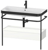 Duravit Waschtischset Happy D.2 Plus 975x490mm Taupe Supermatt mit Nussbaum-Konsole