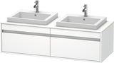 DURAVIT Ketho Waschtischunterbau wandhängend 1400 mm mit 2 Auszügen, weiß matt
