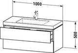 DURAVIT L-Cube c-bonded Waschtischset 1000 mm Eiche Schwarz mit Vero Air Waschtisch und 2 Schubkästen
