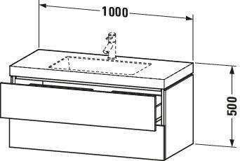 Duravit L-Cube Waschtischset 1000x480mm mit Vero Air Waschtisch, 2 Schubkästen, ohne Überlauf, s-matt