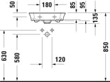 Duravit Handwaschbecken White Tulip 450 mm weiß mit WonderGliss – Wandhängend, 1 Hahnloch