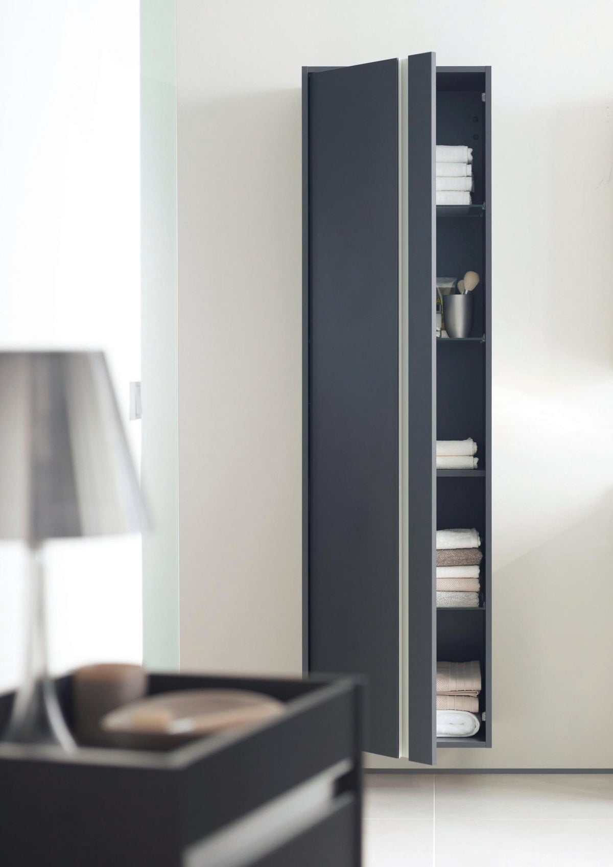 DURAVIT Hochschrank Ketho 500 mm weiß matt, 1 Tür links, wandhängend
