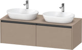 Duravit Ketho.2 Konsolen-Waschtischunterbau 1400 mm Betongrau Matt mit 2 Auszügen