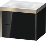 Duravit XViu Waschtischunterbauset mit 2 Schubkästen, champagner matt/schwarz hochglanz, 600 mm
