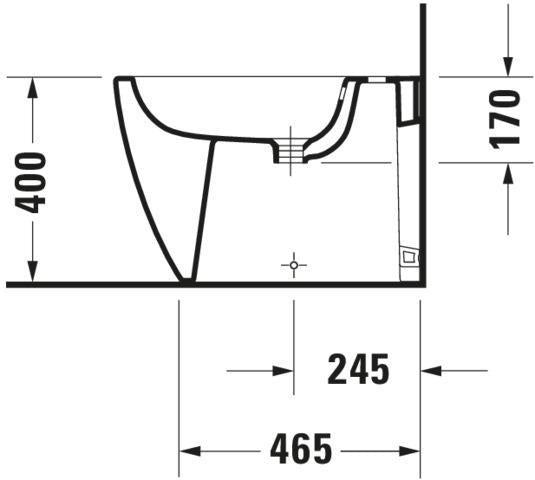 DURAVIT Stand-Bidet ME by Starck 600 mm Weiß Seidenmatt mit Hahnlochbank