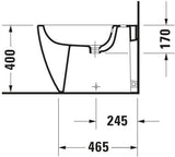 DURAVIT Stand-Bidet ME by Starck 600 mm Weiß Seidenmatt mit Hahnlochbank