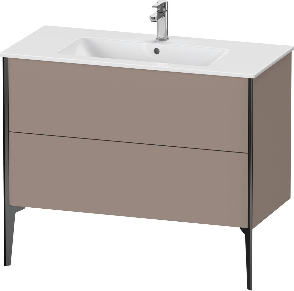 Duravit XViu Waschtischunterbau bodenstehend 1010 mm, 2 Auszüge, weiß matt, Tip-On