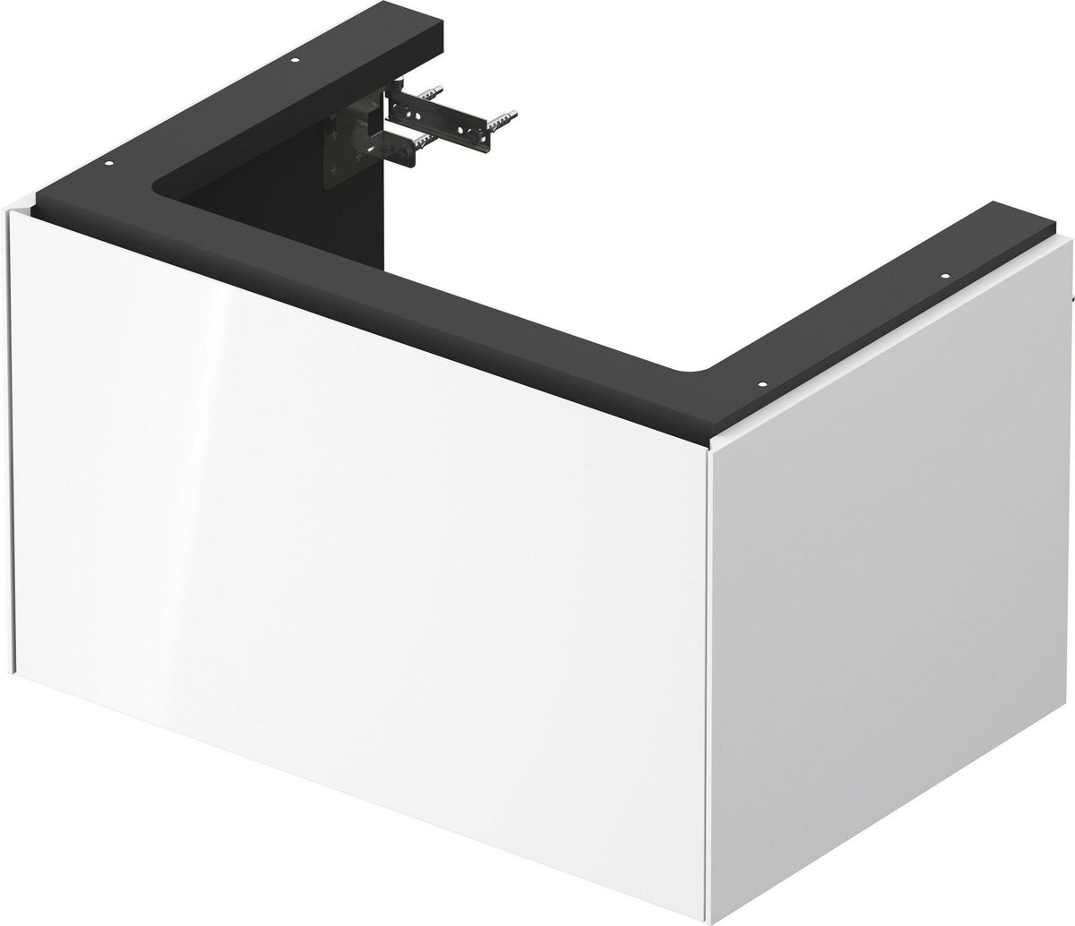 DURAVIT White Tulip Waschtischunterbau 684 mm – 1 Auszug, Tip-On, LED-Innenbeleuchtung, graphit seidenmatt