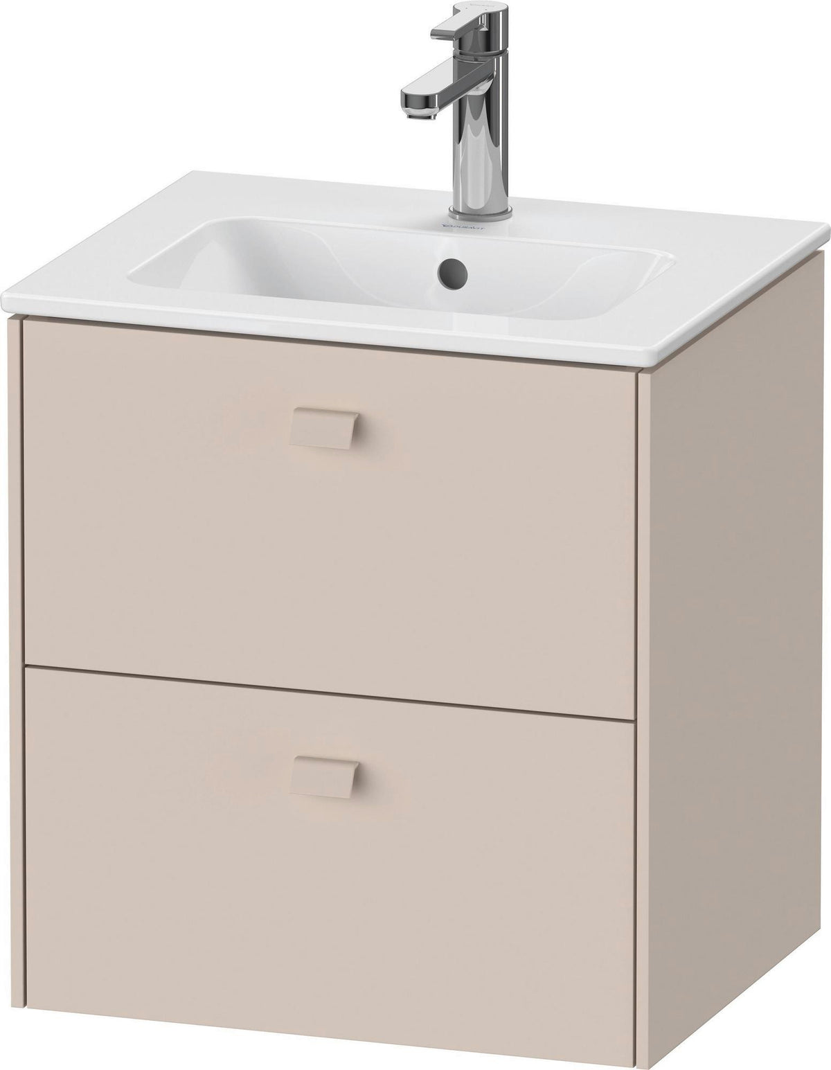 DURAVIT Brioso Waschtischunterbau 553x520x419 mm, 2 Schubkästen, Weiß Matt, Griff Chrom