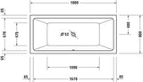 Duravit No.1 Whirlwanne 1800x800mm Einbauversion mit Jet-System, 6 Wanddüsen, Weiß