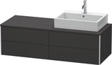 Duravit XSquare Konsolenwaschtischunterbau 1400 mm betongrau matt, 4 Schubkästen, wandhängend