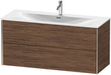 DURAVIT XViu Waschtischunterbau wandhängend 1210 mm, 2 Schubkästen, weiß matt – ohne Griff, mit Tip-On-Technik