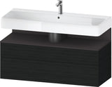Duravit Qatego Waschtischunterbau 1190 mm – Weiß Matt mit Eiche Schwarz Nische, 1 Auszug, LED