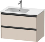 Duravit Ketho.2 Waschtischunterbau wandhängend 810 mm betongrau matt mit 2 Schubkästen