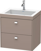 Duravit Brioso c-bonded Waschtischset 613x600x480 mm mit 2 Schubkästen, Chrom/Betongrau Matt