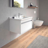 DURAVIT Möbelwaschtisch Starck 3 850 mm mit Überlauf, 1 Hahnloch, weiß – Wandhängend