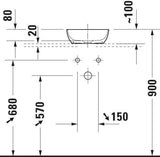 DURAVIT Sivida Aufsatzbecken Set mit Konsole 410x330mm Weiß ohne Hahnloch