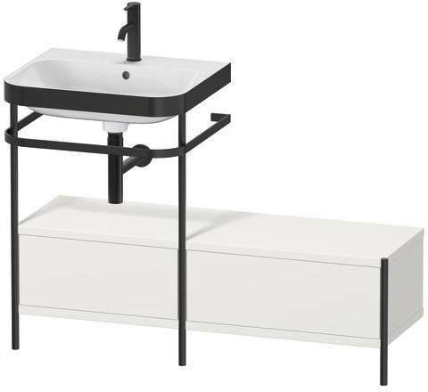 Duravit Waschtischset Happy D.2 Plus 1200x490mm Taupe Supermatt mit Hahnloch und Handtuchhalter