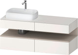 Duravit Qatego Konsolenwaschtischunterbau 1400 mm weiß hochglanz mit Eiche schwarz Nische