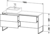 DURAVIT XSquare Waschtischunterbau bodenstehend 1600 mm betongrau matt mit 4 Auszügen