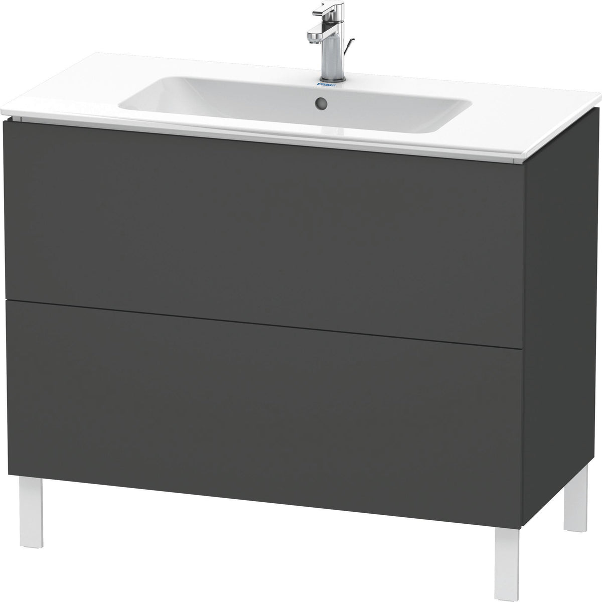 Duravit L-Cube Waschtischunterbau 1020 mm taupe matt, bodenstehend, 2 Auszüge, Tip-On