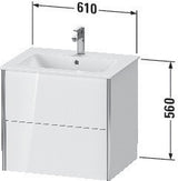 Duravit Waschtischunterbau XVIU 610x560x480mm 2 Schubkästen Ahorn Mitte s-matt