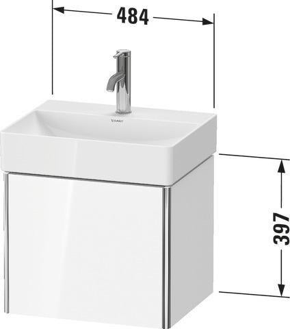 Duravit Waschtischunterbau XSquare Compact 484 mm – Wandhängend, 1 Auszug, Weiß Matt