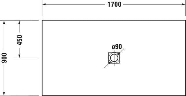 DURAVIT Sustano Duschwanne 1700x900x30 mm Mineralguss Cream Matt – Rechteckig, Bodenbündig