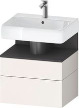 DURAVIT Qatego Waschtischunterbau 590 mm wandhängend, 1 Auszug, weiß Hochglanz, Nische Eiche Schwarz