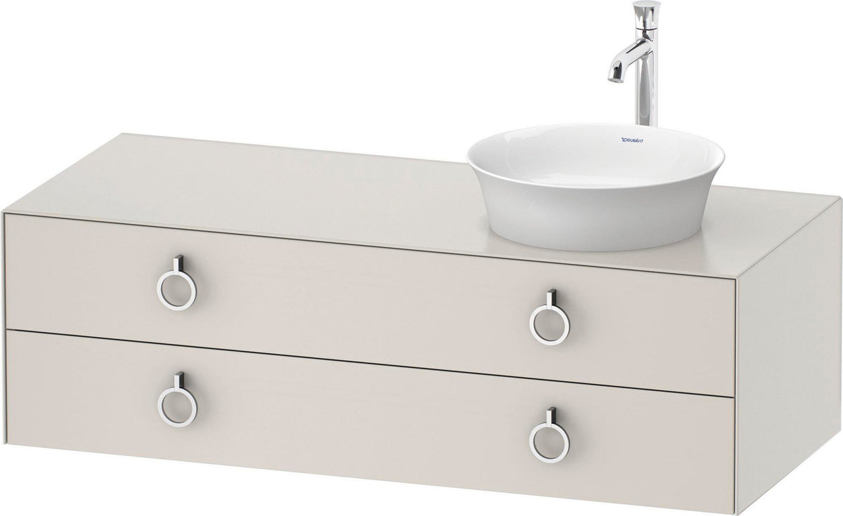 DURAVIT White Tulip Konsolenwaschtischunterbau wandhängend 1300 mm mit LED-Innenbeleuchtung und Soft-Close