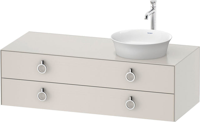 DURAVIT White Tulip Konsolenwaschtischunterbau wandhängend 1300 mm mit LED-Innenbeleuchtung und Soft-Close