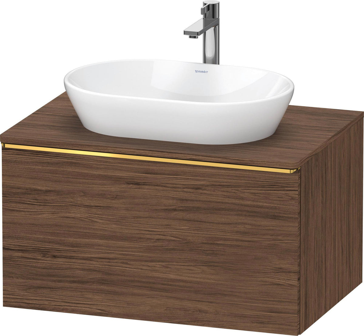 DURAVIT D-Neo Konsolenwaschtischunterbau 800 mm betongrau matt mit Bronze-Griff und Soft-Close-Auszug