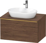DURAVIT D-Neo Konsolenwaschtischunterbau 800 mm betongrau matt mit Bronze-Griff und Soft-Close-Auszug