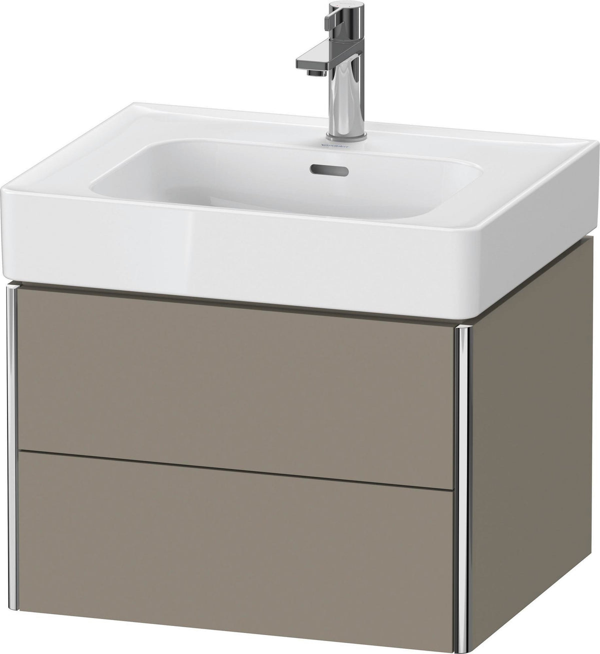 Duravit XSquare Waschtischunterbau 584 mm, 2 Schubkästen, Tip-on, Taupe