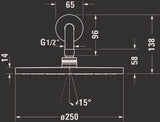 DURAVIT Kopfbrausenset Minus Flow D250 rund mit 410 mm Brausearm in Chrom