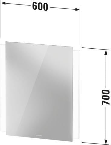 DURAVIT Spiegel Ketho.2 33x400x700mm mit Beleuchtung, Sensorschalter und Dimmfunktion