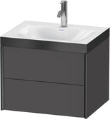 DURAVIT XViu c-bonded Waschtischunterbauset, 2 Schubkästen, 600 mm, schwarz matt