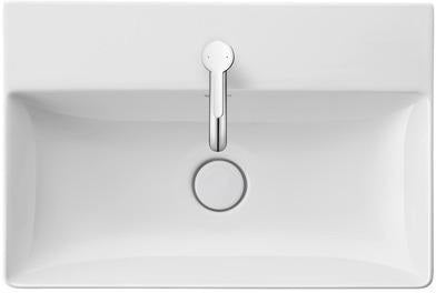 DURAVIT DuraSquare Möbel-Waschtisch 600 mm, DuraCeram, weiß, mit Hahnlochbank, ohne Überlauf