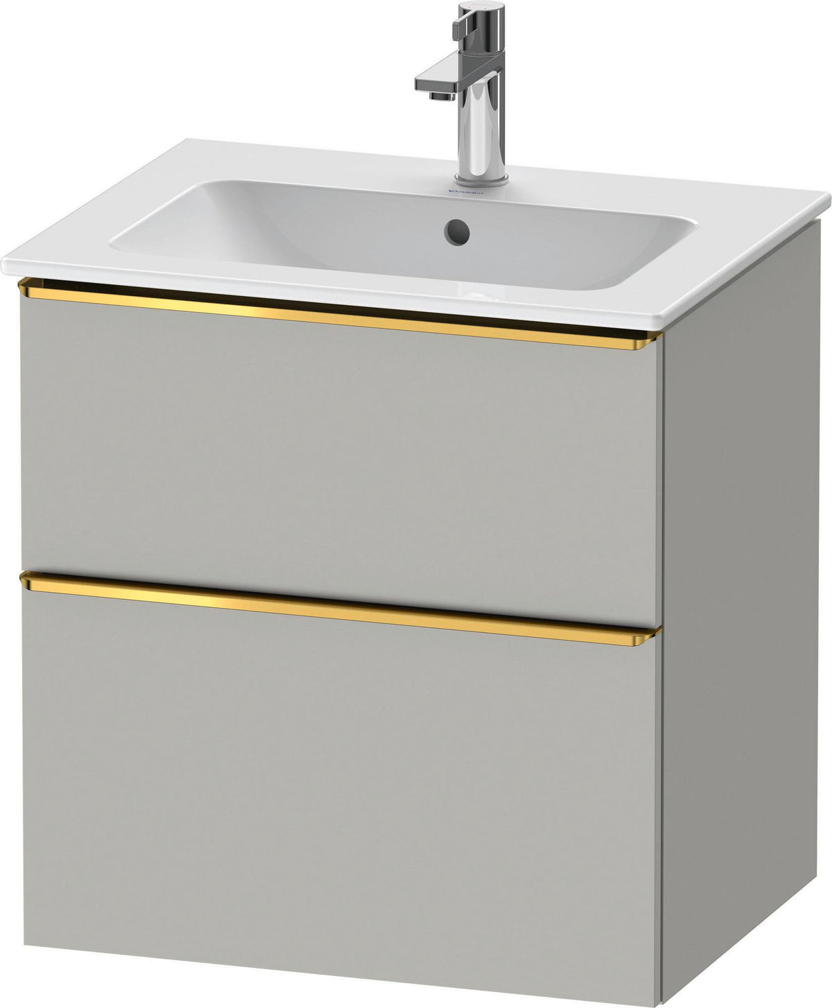 DURAVIT D-Neo Waschtischunterbau 610 mm Eiche Schwarz mit Bronze Griff – wandhängend