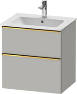 DURAVIT D-Neo Waschtischunterbau 610 mm Eiche Schwarz mit Bronze Griff – wandhängend