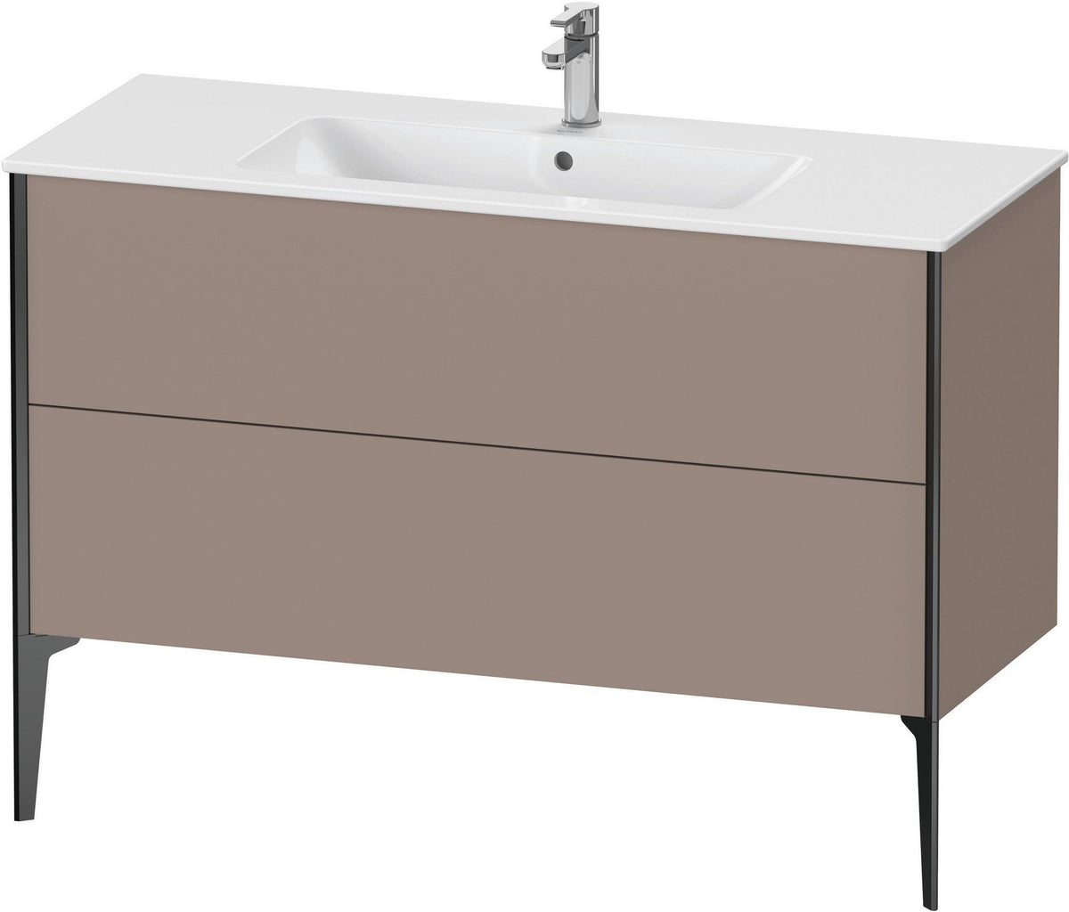 DURAVIT XViu Waschtischunterbau bodenstehend 1210 mm, 2 Auszüge, champagner matt/weiß matt