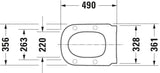 DURAVIT WC-Sitzring D-Code Vital mit Edelstahl-Scharnieren, lang, weiß