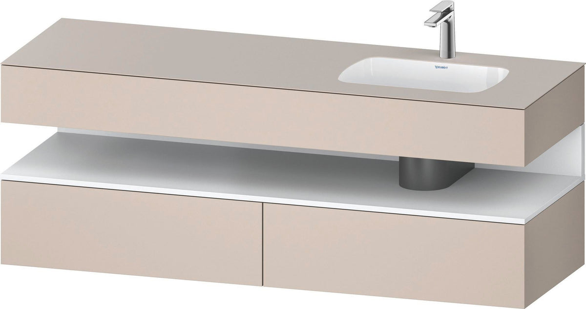 DURAVIT Qatego Einbauwaschtisch mit Konsolenwaschtischunterbau 1600 mm Weiß Matt