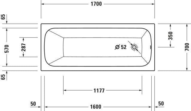 DURAVIT Qatego Whirlwanne 1700x700 mm Einbau Weiß mit Fußgestell