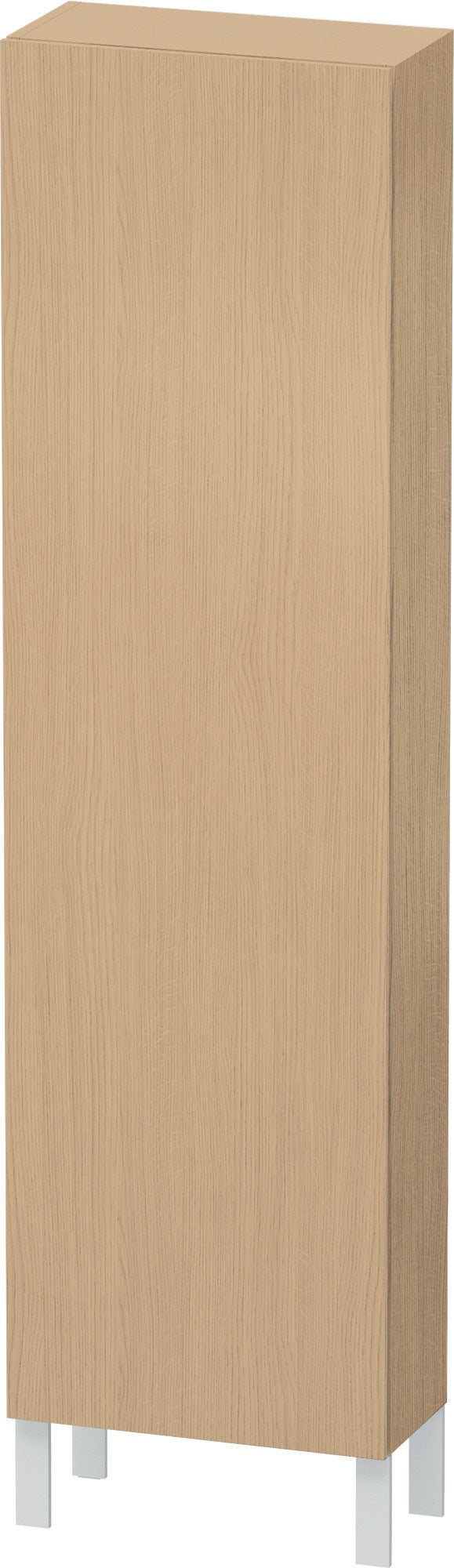 Duravit Hochschrank L-Cube 243x500x1760mm, 1 Tür links, Eiche Natur – Wandhängend mit Soft-Close