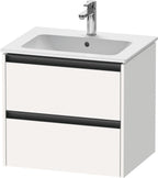 weiß matt / 2 Schubkästen / Waschtischunterbau