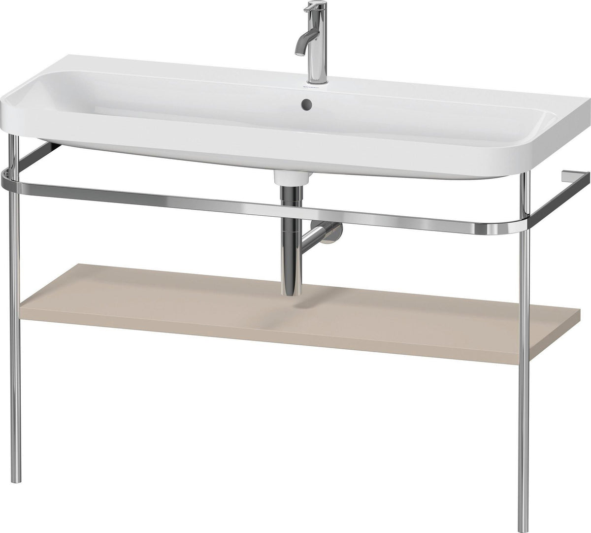 Duravit Happy D.2 c-shaped Waschtischset 1175 mm mit Metallkonsole und Waschschüssel