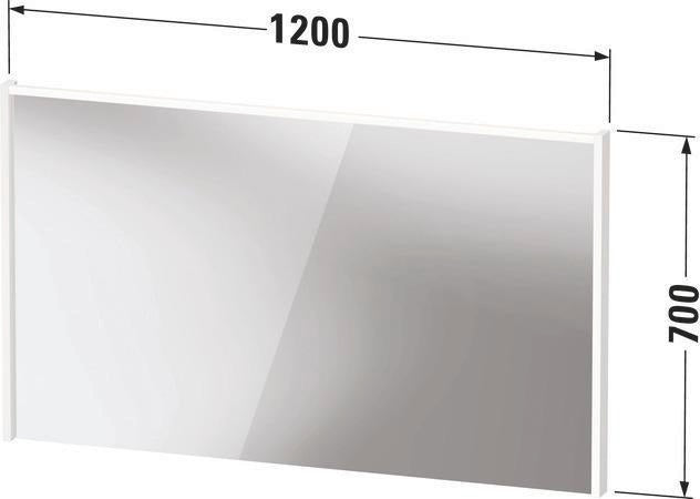 DURAVIT D-Code Spiegel 1200x700mm mit LED-Beleuchtung, Weiß Hochglanz
