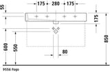 DURAVIT Waschtisch Vero 1000 mm mit Überlauf, Hahnloch Mitte, weiß